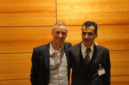 Martin Kranz mit Ayman Qasarwa beim interkulturellen Neujahrsfest Weimar
