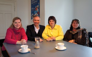 Mit den Vertreterinnen des Sprecherrates des Behindertenbeirates der Stadt Weimar Petra Seidel, Simone Himmel-Münch und Claudia Geiken im Gespräch.