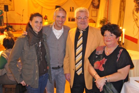 Oberbürgermeister Kandidat für Weimar Martin Kranz mit seiner Frau Angelika, Bernd Theinert (Moderator) und Christine Klostermann (Wirtin) im Ilmschlößchen